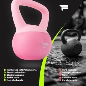 Soft Kettlebell - Fitness Gewicht - Thuis Krachttraining - Vloerbeschermend PVC - 2 kg - Roze