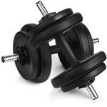 Spokey Hoogwaardige korte halterset, 7,5 kg, 10 kg, 15 kg, 20 kg, ideale halterset voor fitness en krachttraining thuis