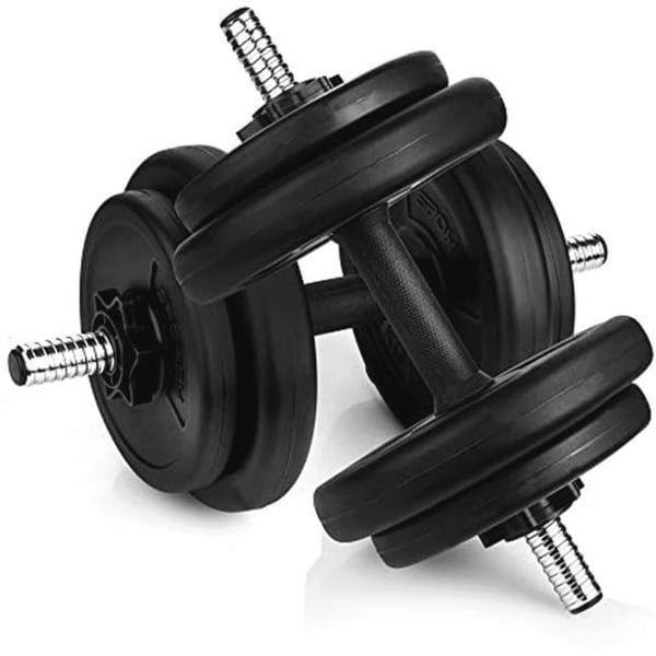 Spokey Hoogwaardige korte halterset, 7,5 kg, 10 kg, 15 kg, 20 kg, ideale halterset voor fitness en krachttraining thuis