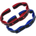 Sport Elastieken Set - Fitness Banden - Krachttraining & Yoga - Verstelbare Lussen - 90cm x 4cm - Rood en Blauw