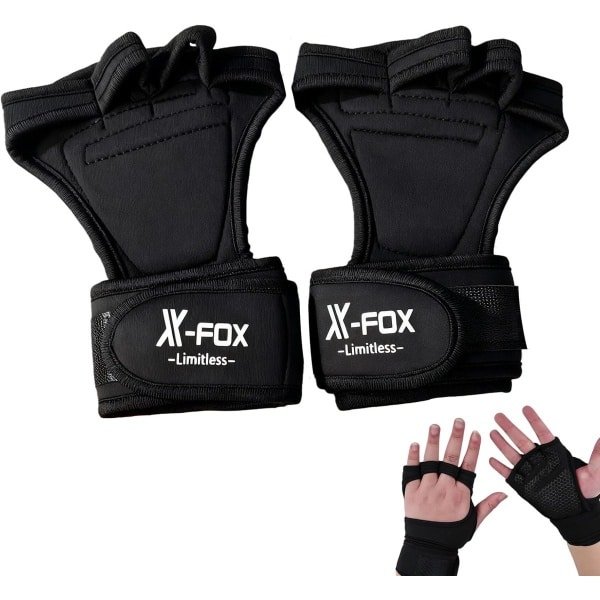 Sport Handschoenen - Fitness Handschoenen - Gewichtheffen Krachttraining - Ademend Antislip Siliconen - 17x13cm - Zwart