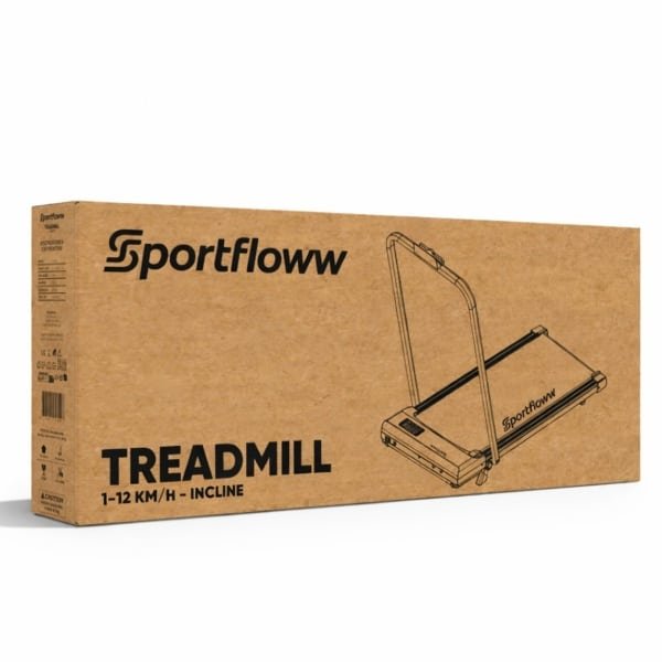 Sportfloww Loopband 1-12km/u - Walking Pad - Loopband Inklapbaar - Wandelband - Met Hellingfunctie - Incl. Tablethouder, Afstandsbediening en App