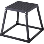 Springbox 45 cm - Plyo Box - Krachttraining Thuissport - Antislip Siliconen Grip - 51x51x46 cm - Zwart