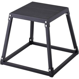 Springbox 45 cm - Plyo Box - Krachttraining Thuissport - Antislip Siliconen Grip - 51x51x46 cm - Zwart