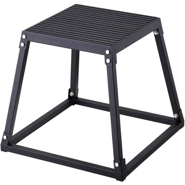 Springbox 45 cm - Plyo Box - Krachttraining Thuissport - Antislip Siliconen Grip - 51x51x46 cm - Zwart