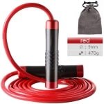 Springtouw Aluminium - Fitness Touw - Cardio Training - Verstelbare Lengte - 3 Meter Touw - Rood