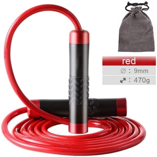 Springtouw Aluminium - Fitness Touw - Cardio Training - Verstelbare Lengte - 3 Meter Touw - Rood