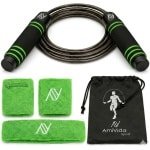 Springtouw Fitness Set - Oefenmateriaal Cardio - Thuis Training - Verstelbaar Koord - 300cm Lengte - Groen