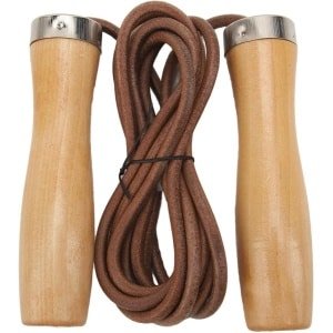 Springtouw Houten Handvat - Fitness Touw Oefentouw - Cardio Training Verbeteren - Slijtvast Koeienhuid Touw - 238 Gram - Bruin