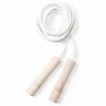 Springtouw Katoen - Fitness Touw - Cardio Training - Ergonomische Houten Handgrepen - 3 Meter Lengte - Natuurlijk