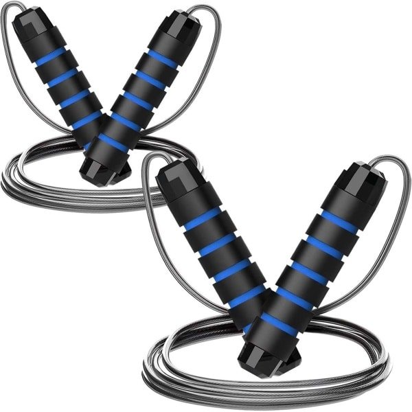 Springtouw Set - Fitness Touw - Cardio Training - Verstelbare Lengte - 2 stuks - Blauw