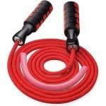 Springtouw Training - Cardio Touw - Fitness Oefeningen - Verstelbaar Kwaliteitsmateriaal - 200g - Rood