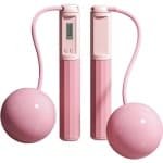 Springtouw met Teller - Fitness Touw Cardio - Effectieve Training - Ingebouwd LED Display - Verstelbare Lengte - Roze