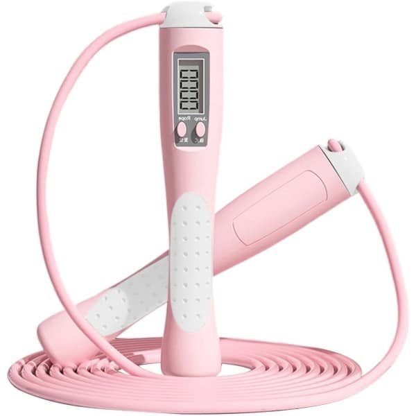Springtouw met Teller - Fitness Touw - Cardio Training - Intelligente Tel functie - Verstelbaar - Roze