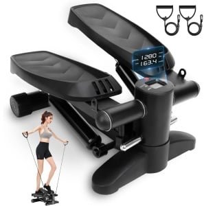 Stepper Hometrainer voor Thuis met LCD Display en Weerstandsbanden - Maximaal 150 kg