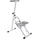Stepper met Handgrepen - Traplift Fitnessapparaat - Cardio Training Thuis - Verstelbare Handgrepen - 100 kg Draagvermogen - Wit
