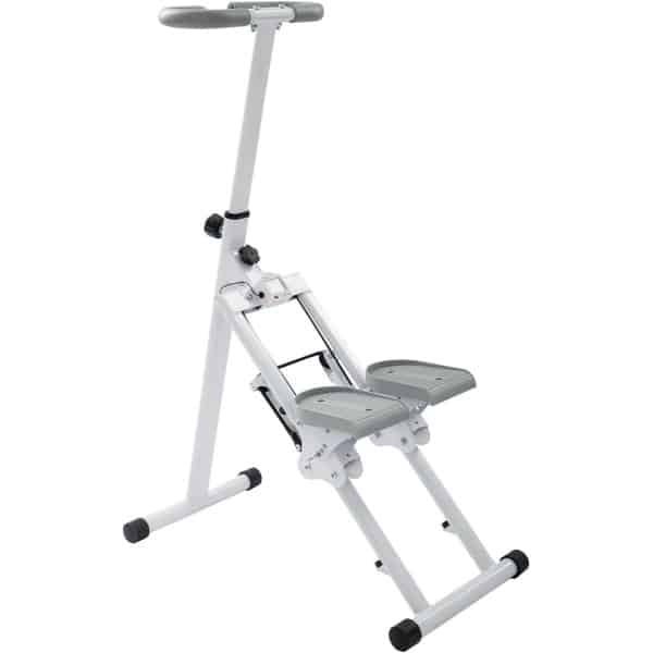 Stepper met Handgrepen - Traplift Fitnessapparaat - Cardio Training Thuis - Verstelbare Handgrepen - 100 kg Draagvermogen - Wit