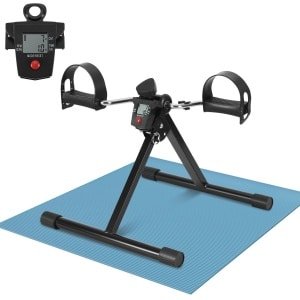 Stoelfiets - Bureaufiets - Bewegingstrainer - Fietstrainer met Instelbare Weerstand - Mini Hometrainer - Under Deskbike - Mobiliteitstrainer - Fitness - Bewegen Tijdens Je Werk - Beentrainer - Geschikt voor Armen en Benen - zwart