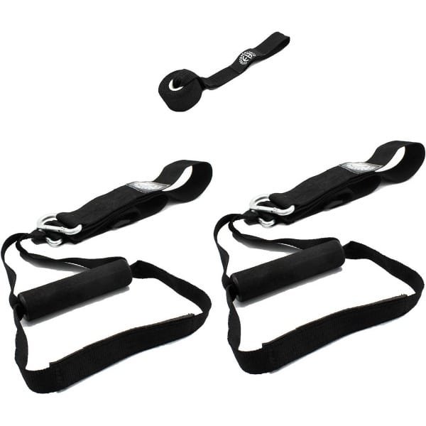 Suspensietrainer voor Krachttraining en Fitness - Duurzame Nylon Strikken met Verstelbare Lengte - 2 Posities - 1.3m & 2.2m - 250 kg Maxi­male Belasting - Home Gym & Outdoor Workout