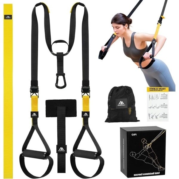 Suspension Trainer Set voor Thuisfitness, Verstelbare Deuraanhechting, Professionele Trainingsbanden voor Binnen en Buiten, Ideaal voor Krachttraining en Conditietraining