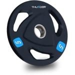 THUNDER® Olympische Gewichtsschijf | OLYMPIC-PLATE-5KG | Olympisch massief gietijzer bedekt met antislip rubber | 50mm Boring | Voor Krachttraining & Gym | Antislip & Duurzaam | Per Stuk - Professionele Kwaliteit