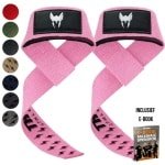 Thor Athletics Lifting Straps - Extra Grip - Krachttraining Accessoires - Powerlifting Straps - Deadlift Straps - Roze - Inclusief E-Book - One Size