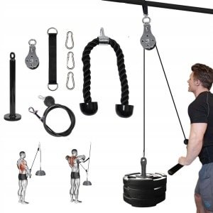 Tojato - Uitbreiding voor krachttraining - Driegatsgeluid - Inclusief koord en stang - 100 kg capaciteit