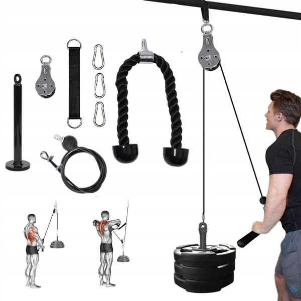 Tojato - Uitbreiding voor krachttraining - Driegatsgeluid - Inclusief koord en stang - 100 kg capaciteit