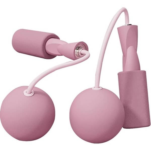 Touwspringen Fitnessaccessoire - Touwloos Springtouw - Cardio Training - Gewogen Bal - 13.5 cm Handvat - Roze