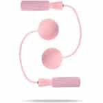 Touwtjespringen: een draadloos springtouw dat geschikt is voor thuis en kleine ruimtes, inclusief een springbal voor beginners. Ideaal voor cardio, intensieve intervaltraining (HIIT) en fitness. Roze