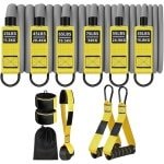 Trainingsbanden Set - Krachtbanden Elastisch - Krachttraining Pilates - Stevige Antislip Grip - 30 x 25 x 5 cm - Geel