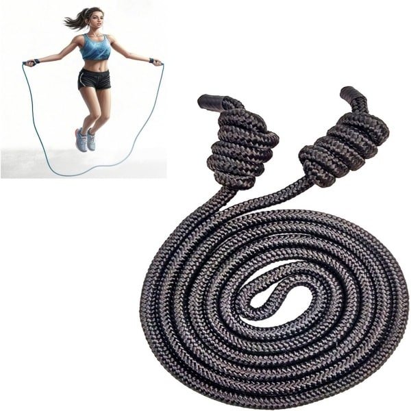 Trainingstouw voor fitness en cardio thuis - verstelbaar high-performance dubbel gevlochten springtouw voor sportschool en conditietraining