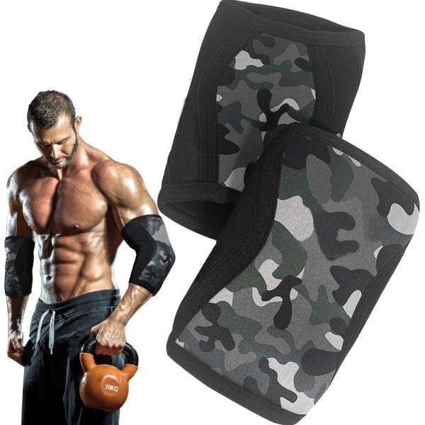 U Fit One 2 Stuks Premium Elbow Sleeves 7mm - Elleboog Brace - Compressiekousen - Heavy Lifting - Bench Press - Fitness - Crossfit - Maat L