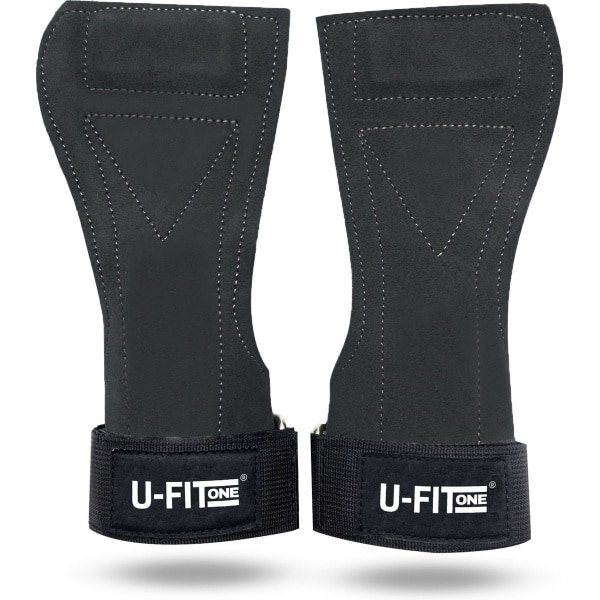 U Fit One Leer Lifting straps - Deadlift straps - Powerlifting - Fitness Straps - Wrist support - Bodybuilding - Crossfit