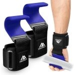 Unisex Gewichtheffen Haak met 8 mm Antislip Rubber Polssteun voor Krachttraining, Deadlift en Shrugs