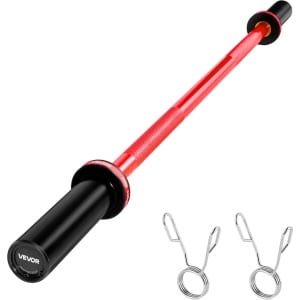 VEVOR Halterstang Trekstang 120cm met Geribbelde Handgreep voor Krachttraining Gewichtheffen Squats Deadlifts Bankdrukken, Halterstang Geschikt voor 50mm Halterschijven met Een Draagvermogen van 227kg