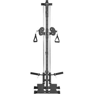 VEVOR Lat Pulldown Station, 3-in-1 Wandgemonteerde Lat Pulldown Toren, Krachtstation tot ca. 227kg met Lat Pulldown Stang en Kabelkatrol, Krachttraining voor Rug, Armen, Schouders en Buikspieren, Zwart-Zilver