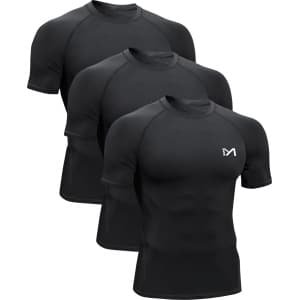VIMOSE 3 Stukken Sport T-Shirt Heren - Sportkleding Man - Fitnesskleding - Jongens Kleding voor Fitness, CrossFit & Gym -Zwart-XL