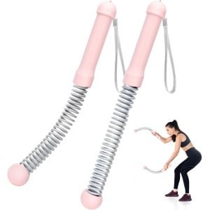 Verbeterde verzwaarde - draadloze battle ropes - 2 stuks draadloze battle ropes voor thuisgym, HIIT, krachttraining, stil en draagbaar trainingstouw, veelzijdig fitnessapparaat voor mannen en vrouwen - Roze