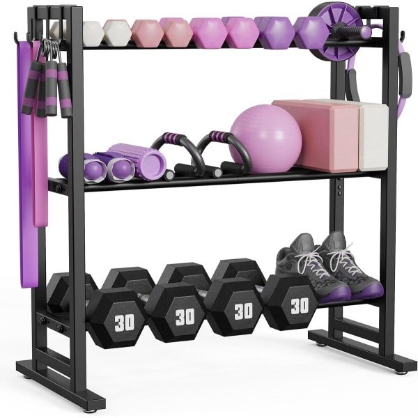 Verstelbaar 3-laags Dumbbell Rek - Optimaal voor Krachttraining en Opbergen