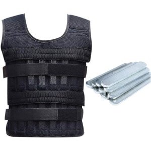Verstelbaar Gewichtsvest - Trainingsvest Fitness - Krachttraining Hardlopen - Ademend Schokbestendig - 5-30 kg - Zwart