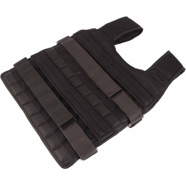 Verstelbaar Gewichtsvest - Verzwaard Vest - Krachttraining Fitness - 32 Zakken Verstelbaar - Capaciteit 15 Kg - Zwart