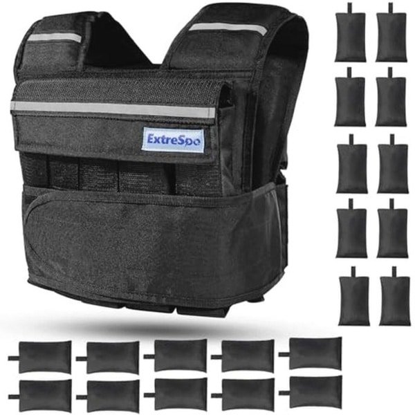 Verstelbaar Gewogen Vest - 17,2 kg Zwaar Trainingsvest voor Krachttraining