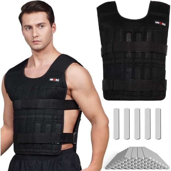 Verstelbaar Trainingsvest met Gewicht (20 kg) voor Fitness en Krachttraining voor Heren en Dames