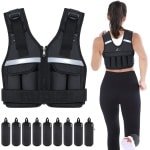 Verstelbaar verzwaard trainingsvest 0,9 tot 19 kg fitness vest voor hardlopen krachttraining en calisthenics unisex