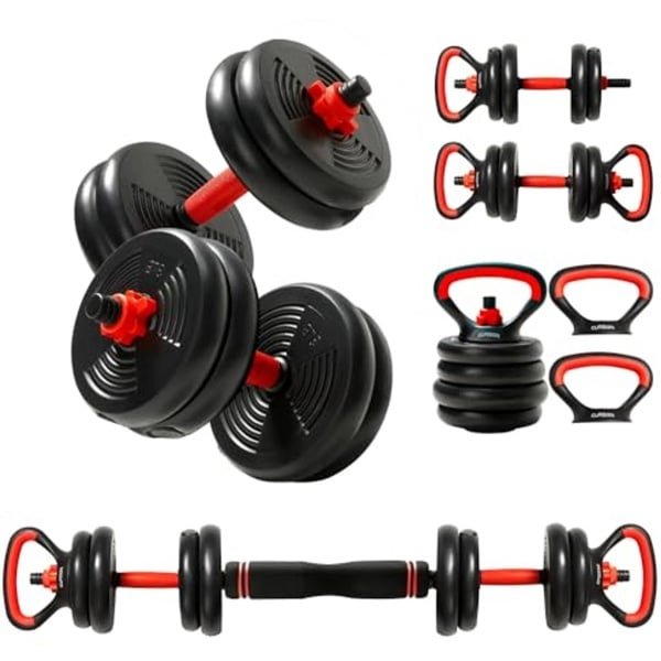 Verstelbare 4-in-1 Halterset voor Krachttraining - Thuisgym Set van 20 lbs (22,7 kg)