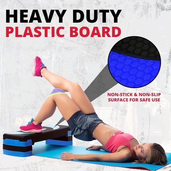 Verstelbare Aerobic Stepper voor Fitness - 3 Hoogtes (10-20 cm) - Cardio, Yoga & Krachttraining