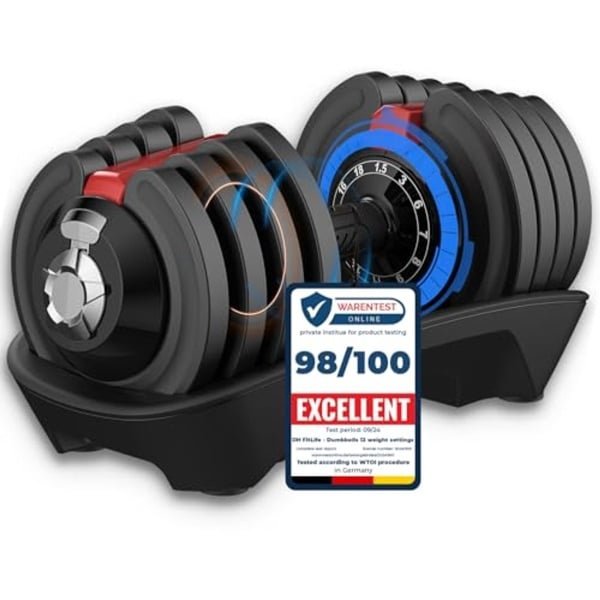 Verstelbare Dumbbell Set van 1,5 tot 18 kg - Ideaal voor Krachttraining en Ruimtebesparing