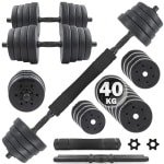 Verstelbare Dumbbell- en Barbellset 2-in-1 30kg / 40kg voor Krachttraining en Fitness (Home Gym)