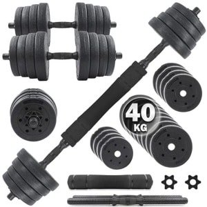 Verstelbare Dumbbell- en Barbellset 2-in-1 30kg / 40kg voor Krachttraining en Fitness (Home Gym)